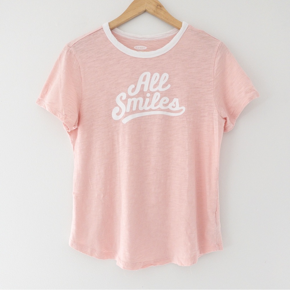 Old Navy Pink All Smiles T-Shirt